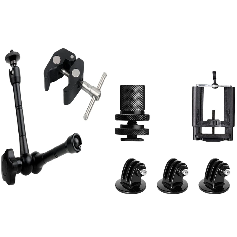 

11 Inch Adjustable Articulating Israeli Friction Magic Arm Video Rig Camera Clamp Mount Compatible For Gopro Sony Action Camera/