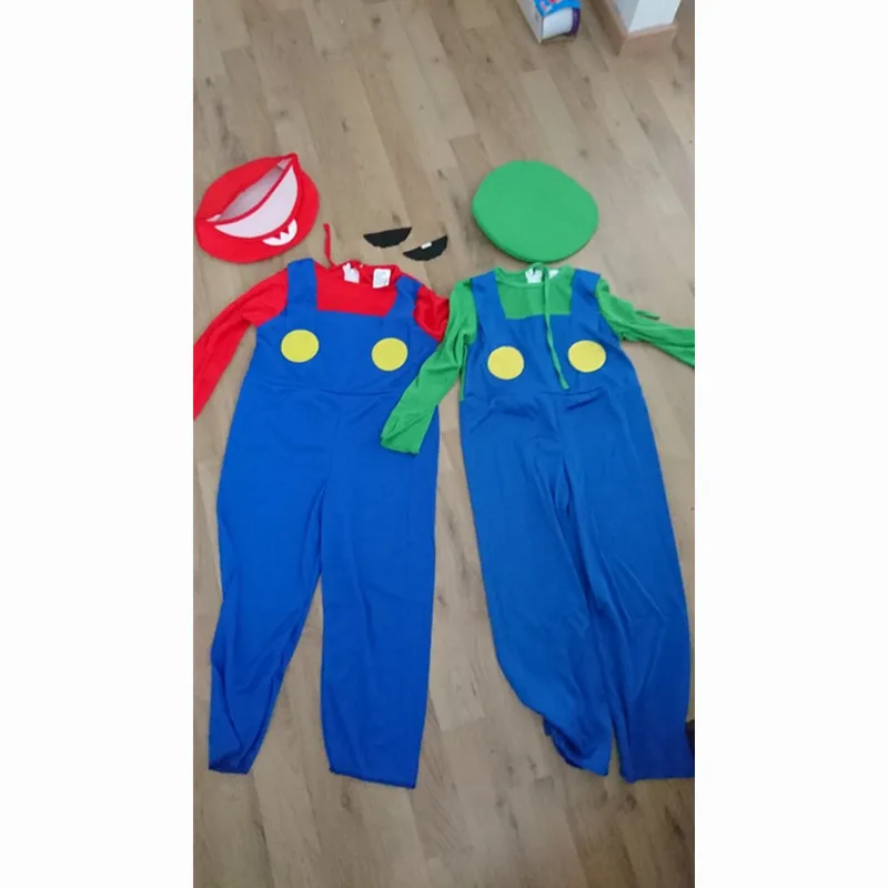 Birthday Super Brothers Luigi Cosplay Costume Kids Booys Funy Bros Plumber Fancy Costumes Dress cosplay jumpsuit,superhero cosplay costume,kids cosplay costume