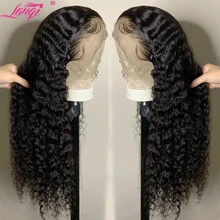 Kinky Curly Lace Human Hair Wig Pre Plucked 30 Inch Lace Front Wig Closure Wig Brazilian Curly Deep Wave Frontal Wigs For Women