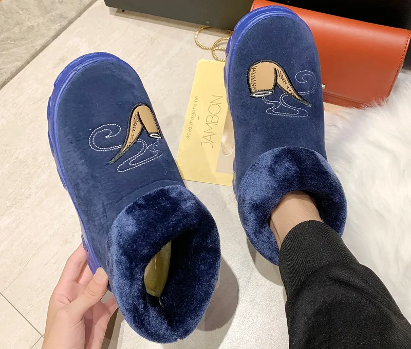 Мужские хлопковые тапочки 2019 зимняя обувь на толстой подошве из хлопка домашние