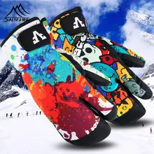 SAENSHING лыжные перчатки для взрослых, зимние теплые цветные перчатки 1-1-3, мужские и женские перчатки для сноуборда, водонепроницаемые ветрозащитные перчатки для катания на лыжах