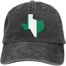 Нигерийский флаг Техаса карта унисекс промытая джинсовая бейсболка шляпа для папы регулируемая задняя застежка шляпа водителя грузовика