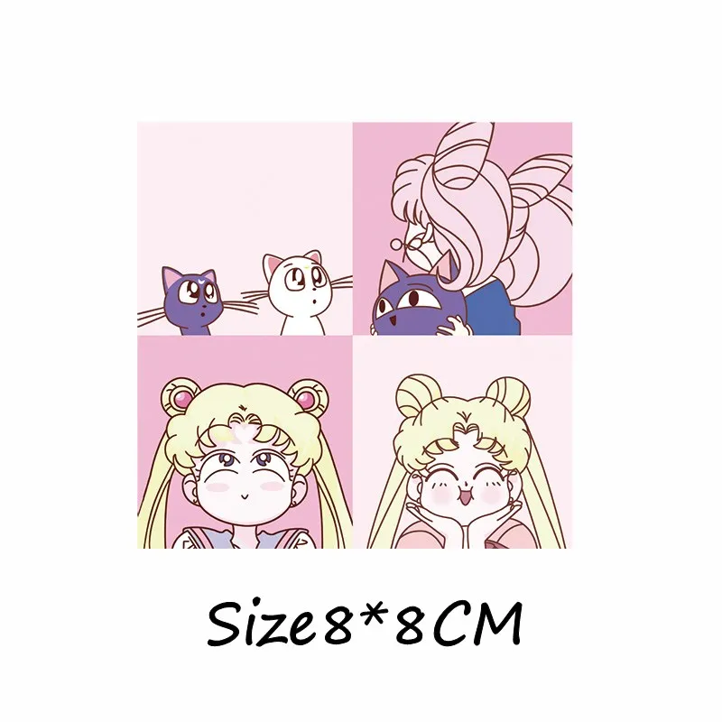 1pcs lovely sailor moon icon patch thermal transfer applique for clothes decoration heat transfer sticker diy printing aliexpress