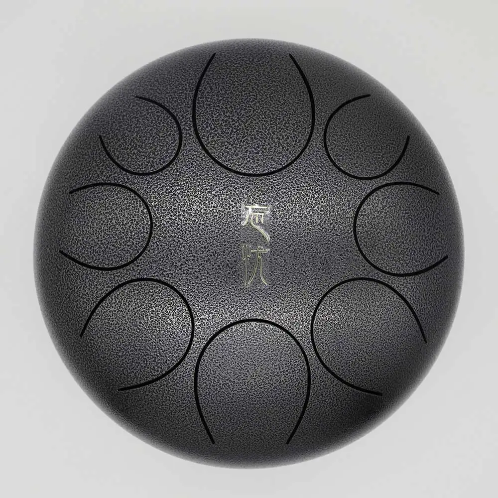 12 дюймов 30 см 8 тон сталь язык барабана Handpan ударный инструмент с барабанчиками для музыкальных терапевтов душа отверждения сердца - Цвет: Серебристый