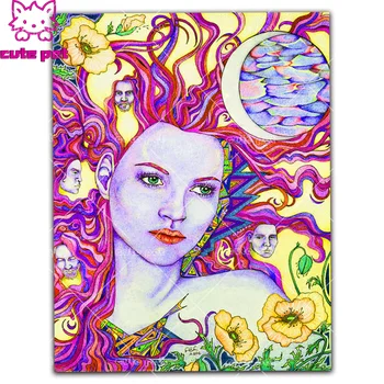 

Diamond Painting Illustration woman Diamond embroidery Cross Stitch diy full square diamond mosaic daimond painting drill Decor
