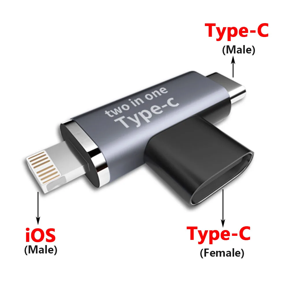 1-10PCS 2 in 1 USB C Splitter USB Type C Female to Type-C Micro