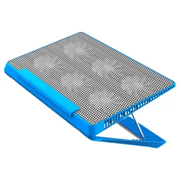 

USB Cooler Notebook Base Holder Adjustable Speed 6 Fan Cooling Pad Aluminum Laptop Cooler Pad Stand (Blue)