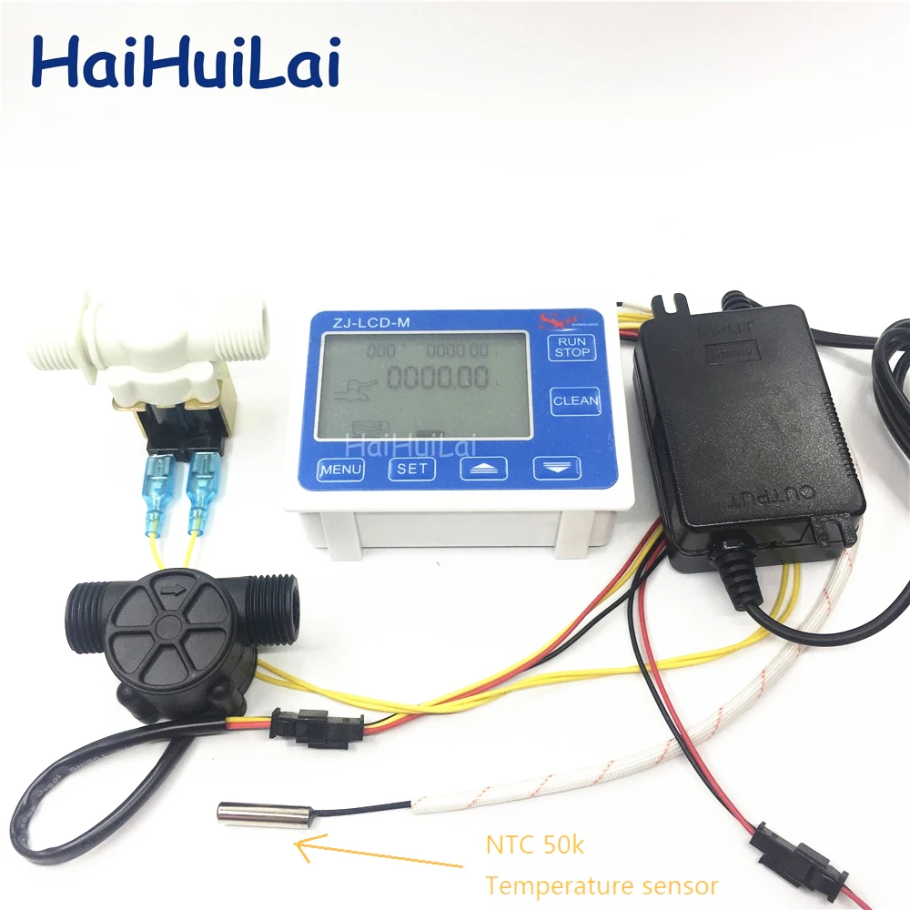 ZJ-LCD-M Meter 1/2" Flow Sensor for Water Liquid Measurement Control quantitative