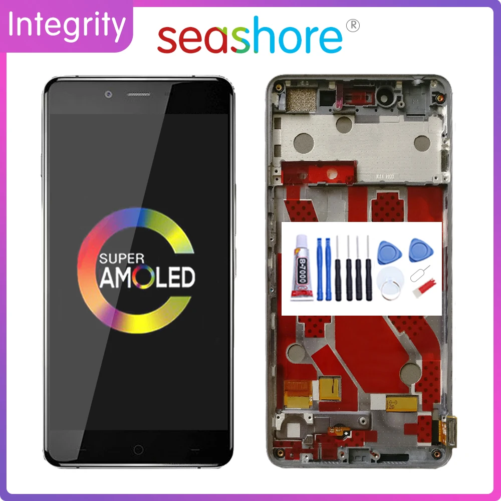 100%ORIGINAL For OnePlus X LCD Touch Screen Digitizer Assembly Oneplus Display withFrame Replacement 1+X E1001 E1003 E1005 | Мобильные