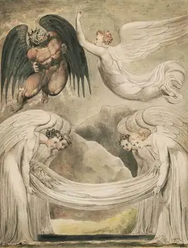 

William Blake The Devil Rebuked Art Print Poster grandes para pared oil paintings canvas For Home Decor Wall Art