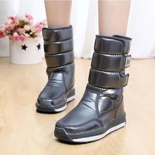 Женские ботинки г., зимние ботинки Водонепроницаемая Нескользящая женская зимняя обувь теплые ботинки высокого качества на толстом меху