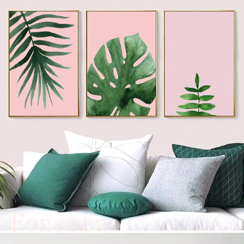 С принтом в виде листков растения тематические плакаты Wall Art растительными