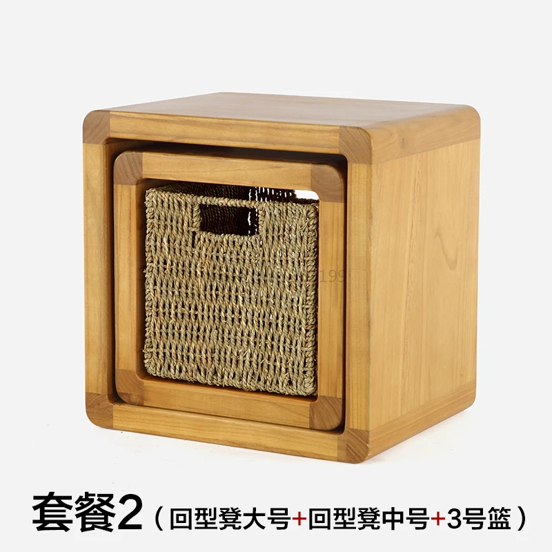 Folk Art Japanese Home Creative Solid Wood Small Stool Coffee Table Round Stool Change Shoe Bench Children Bench Chair - Цвет: Коричневый