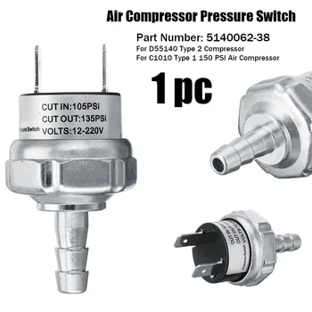 

Sliver Air Compressor Tank Pressure Control Switch Replacement 105-135 PSI For D55140 Type 2 C1010 Type 1 150 PSI 5140062-38