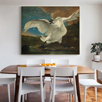 

Famous Painting The Threatened Swan By Jan Asselijn Oil Painting Canvas Posters and Print Wall Art Picture for Living Room Decor