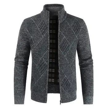 

OLOEY 2019 new arrival autumn high quality geometric printed sweater men,men's casual cardigan pullovers 304