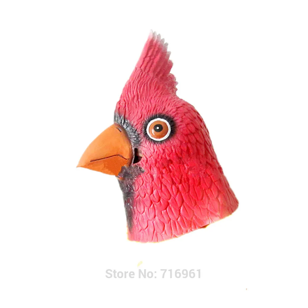 Redbird латексная маска полная голова Маска животных для Хэллоуина нарядное платье мяч