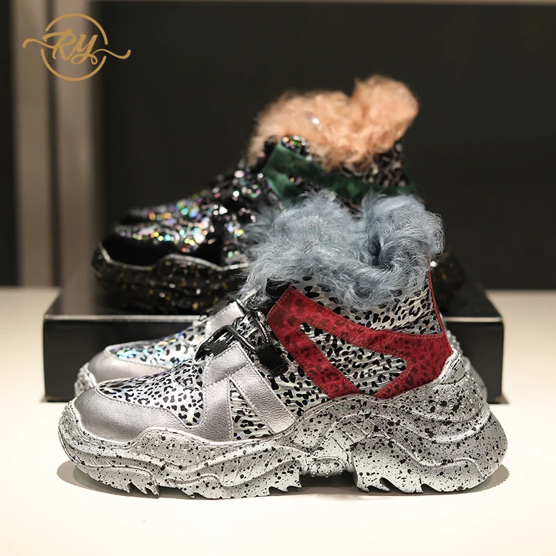 

RY-RELAA sneakers women 2018 fashion Genuine Leather women designer sneakers women ins style glitter sneakers women casual shoes
