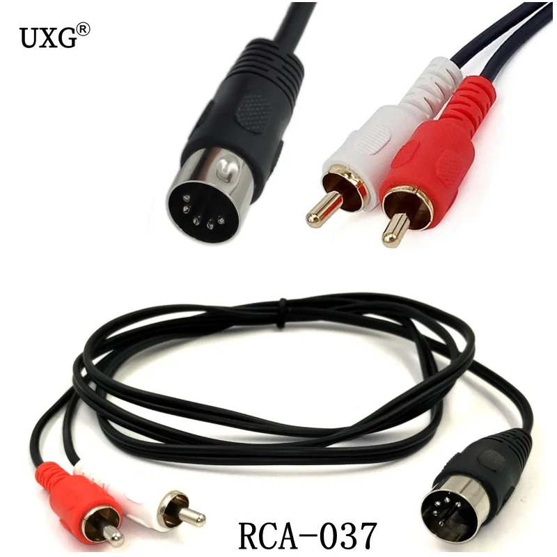 5 Pin DIN Штекерный к 2RCA кабель-преобразователь аудиокабель для электрофонического