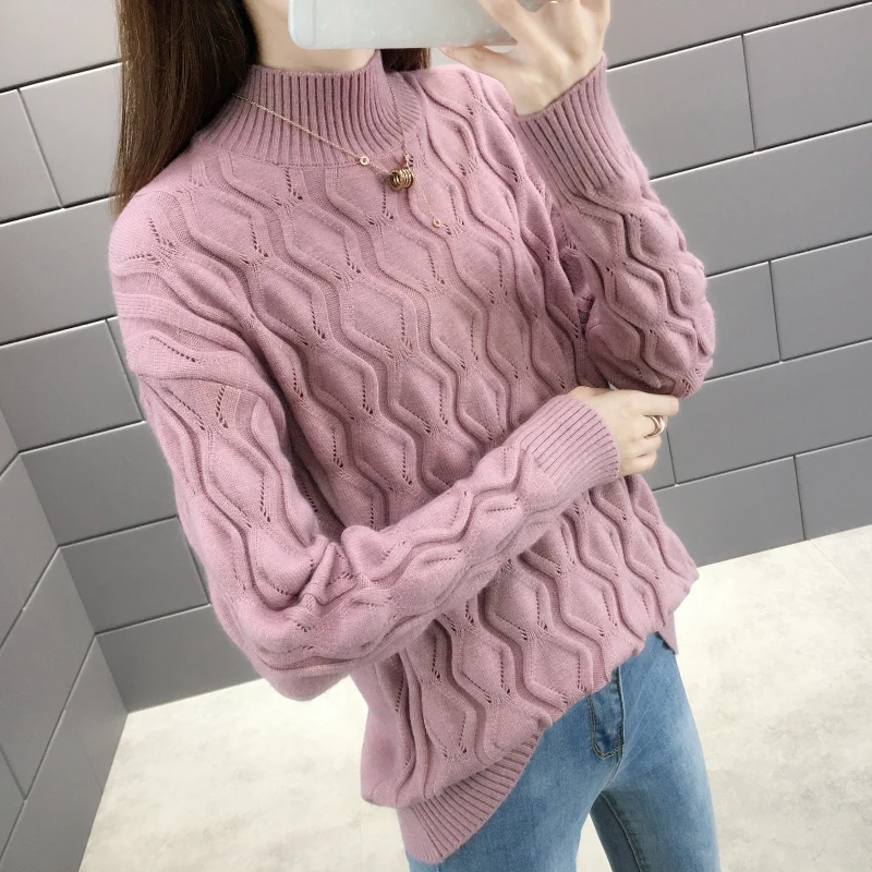 Blusas De Inverno Feminina 9335 женский пуловер с бриллиантовым блоком свитер осень-зима 44-2/F, 4 ряда, 3 полки - Цвет: see chart