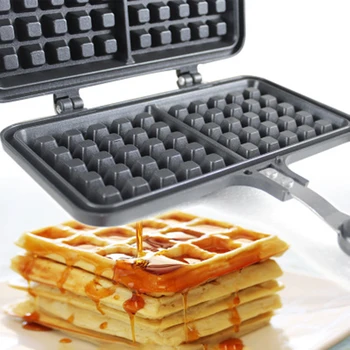 

Waffle Cake Baking Chocolate Cookie Mold Non-stick Black Tray DIY Household Waffle Mould Kitchen Accessories Gadget 22*12*3cm