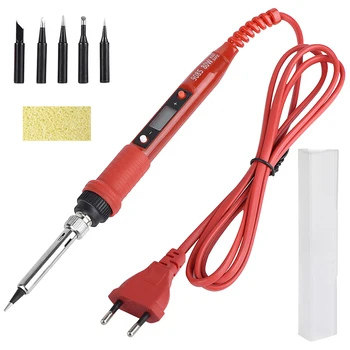

220V 80W LCD Electric Soldering Iron Adjustable Temperature Tool with Soldering Iron Tips _WK