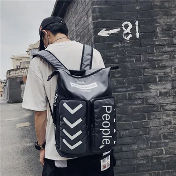 

Street Design Reflective article Men Backpack Teenage School Unisex College Student Backpack Youth Luggage Outdoor Camping Bag