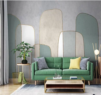 

Customized 8D wallpaper modern minimalist abstract geometric lines light luxury geometric TV background wall mural