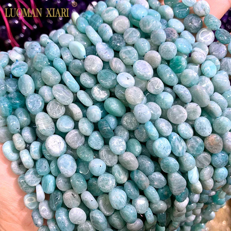 amazonite Гравия 8-10 мм натуральные аметисты кунциты лазурит Pietersite каменные бусины для самостоятельного изготовления ювелирных изделий браслет ожерелье - Цвет: amazonite