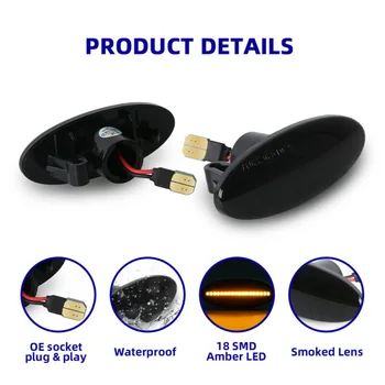 

2pcs LED Car Dynamic Sequential Turn Signal Light Lamps For Nissan Leaf Juke