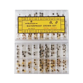 

Repair Tool Waterproof Assorted Dome Portable Accessories Spare Flat Watchmaker Replacement Watch Crown With Box Lightweight