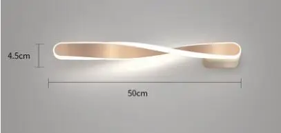 50cm Sand Gold Современный минималистичный настенный светильник для гостиной, спальни, прикроватный светильник 50 см, 70 см, светодиодный черно-белый светильник, освещение, украшение - Цвет абажура: 50cm Sand Gold