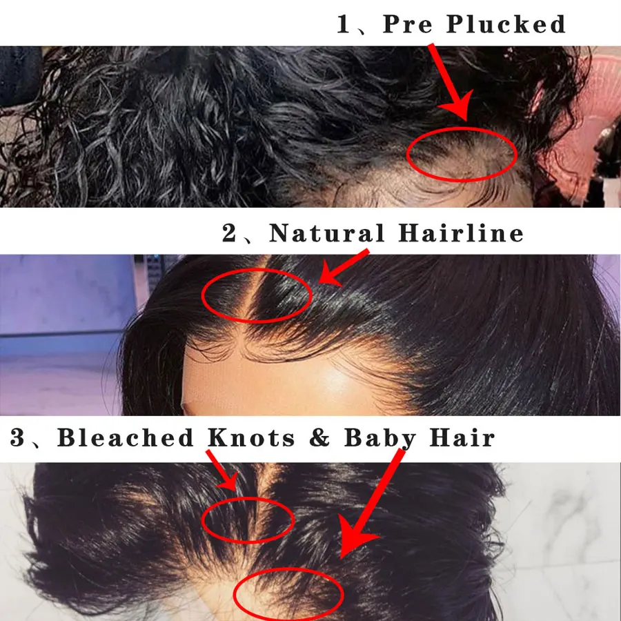 perucas de cabelo humano pré arrancadas com
