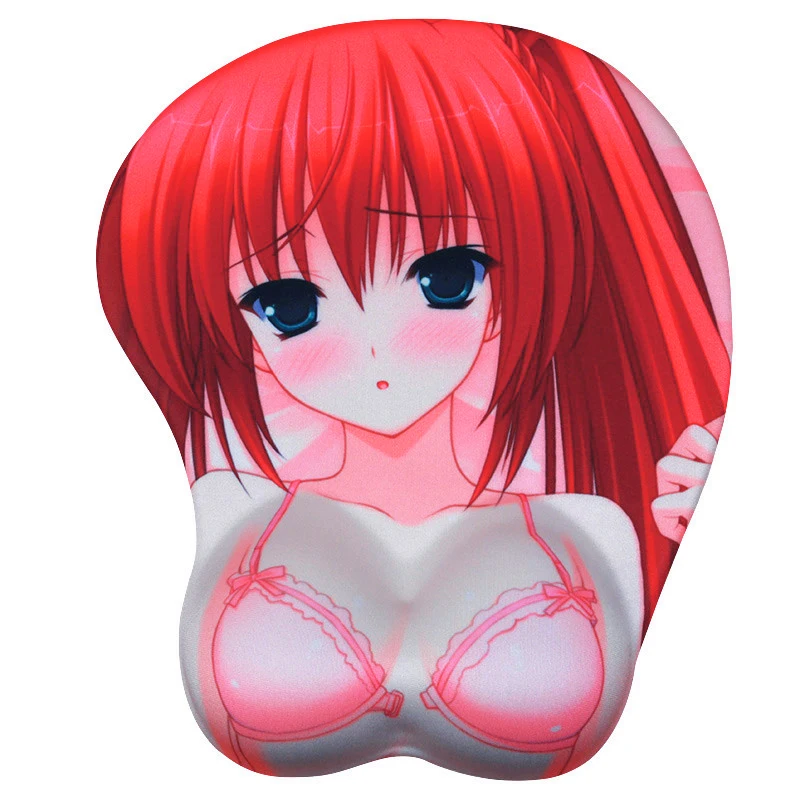 FFFAS 3D коврик для Мыши Эргономичный Oppai Red Hear Girl Gamer коврик для мыши для запястья удобный ноутбук