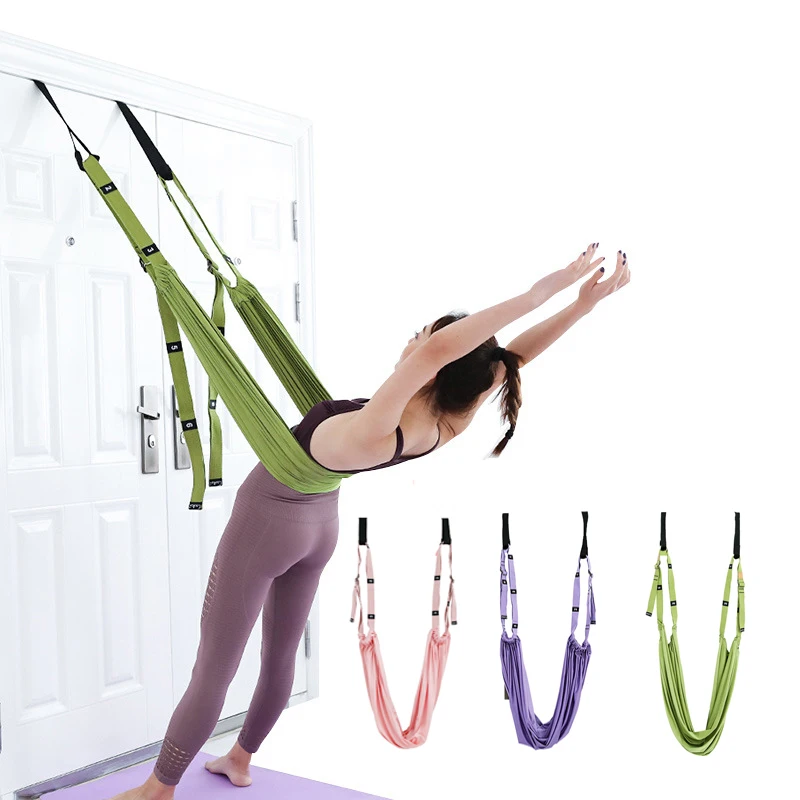 Adjustable Aerial Yoga Strap Hammock Swing Stretching Anti gravity Inversion Exercises Multilayer Belt Yoga Flexibility Trainer