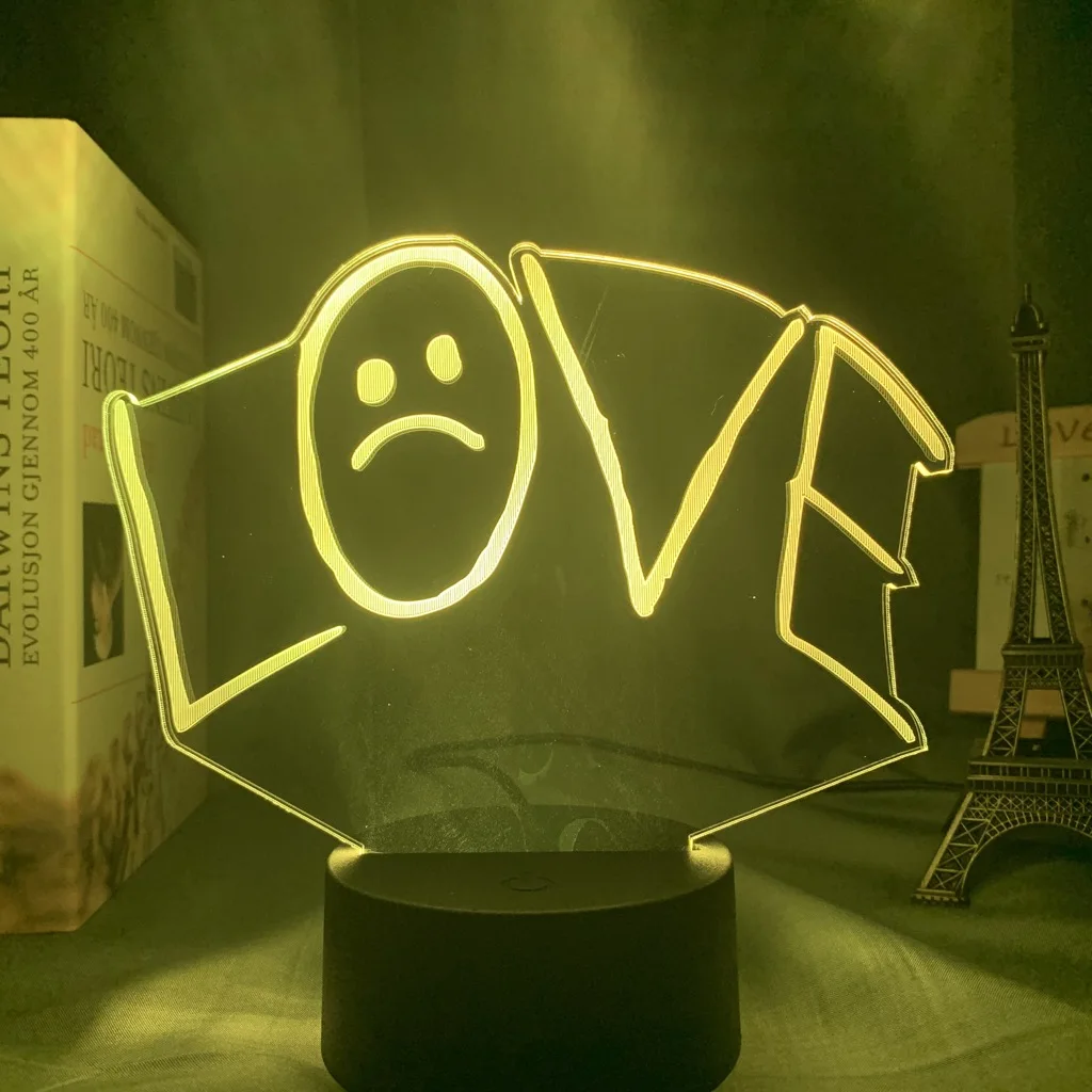 American Rapper Lil Peep Led Night Light for Home Decoration Colorful Nightlight Gift for Fans Dropshipping 3d Lamp Celebrity