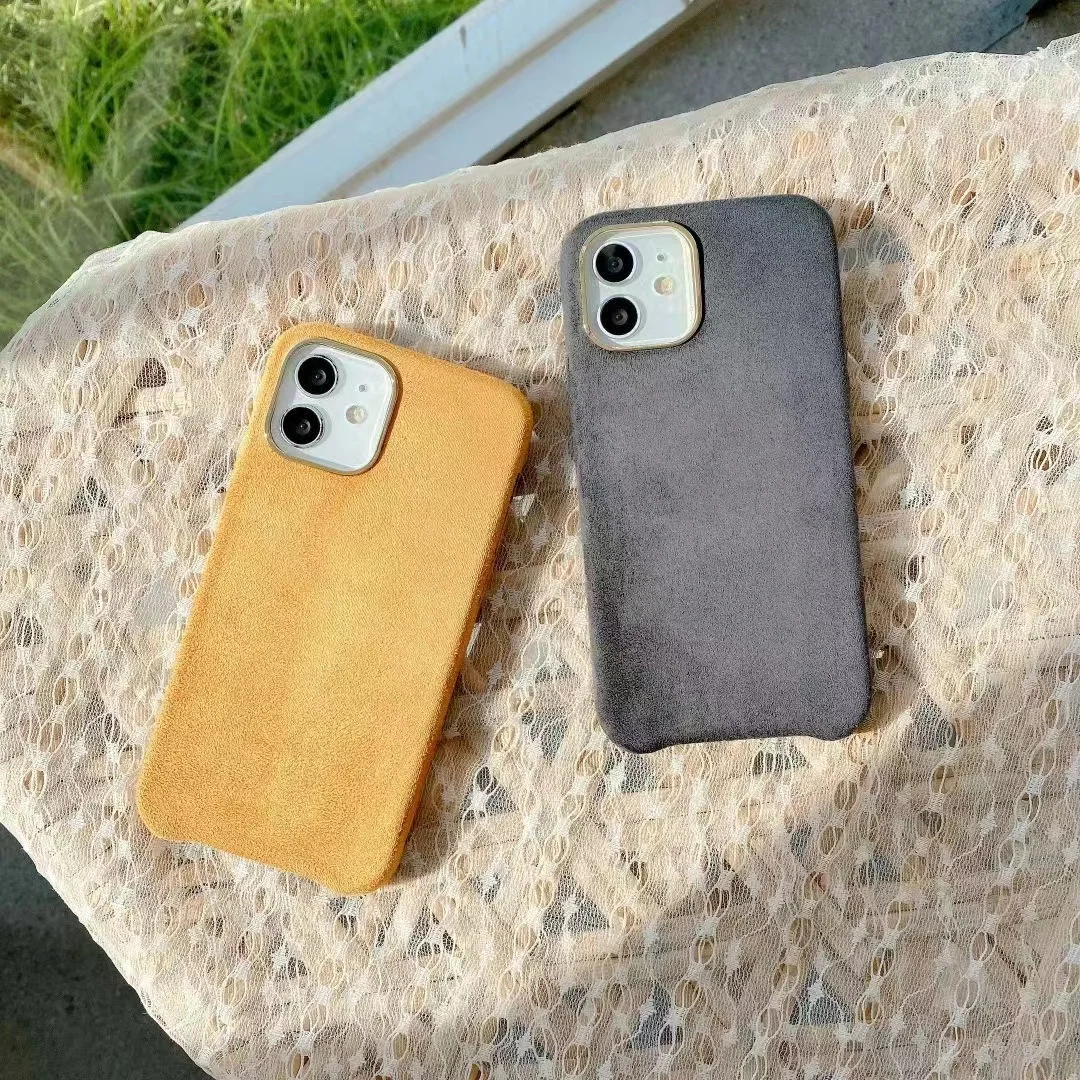 Luxury Warm Suitable For Winter Cashmere Leather Phone Case For iPhone 11 12 13 Pro Max Supercar Interior Business Style Cover