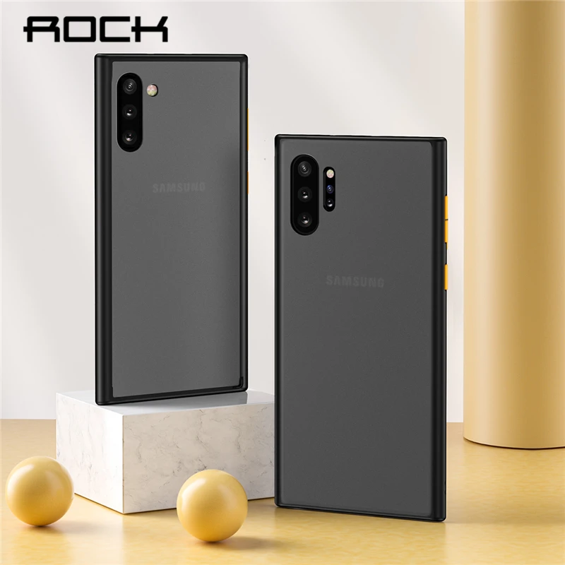 

ROCK Soft Silicone PC+TPU Case For Samsung Galaxy Note 10 Note10 Plus ShockProof Bumper Bulletproof Glass Glue Back Cover