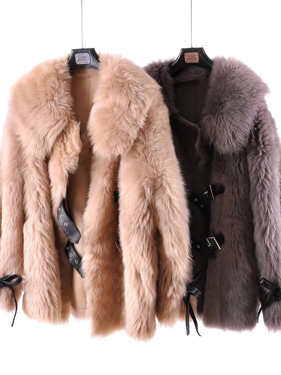 Autumn Winter Coat Women Clothes Natural Real Fur Coat Female Genuine Leather Jacket Korean Sheepskin Double-faced Tops
