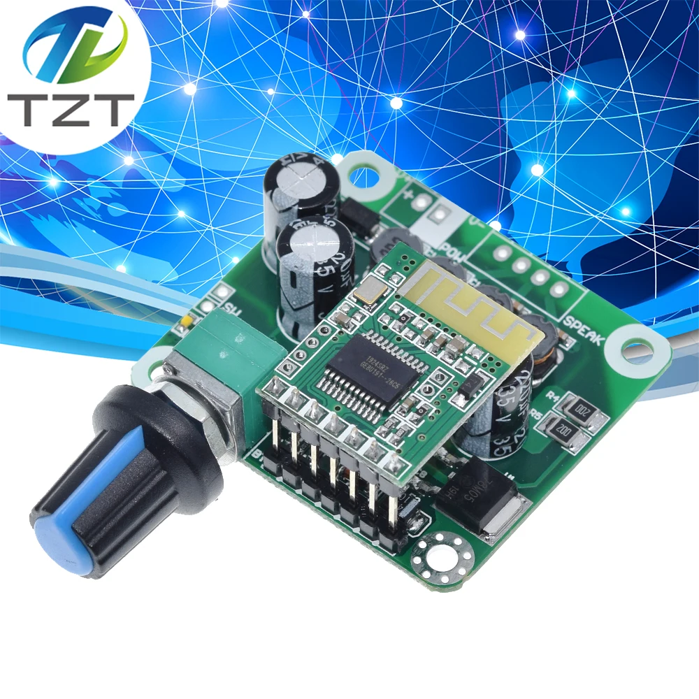 Цифровой стерео аудио усилитель мощности TZT TPA3110 Bluetooth 4 2 15 Вт + плата модуля 12 24 В