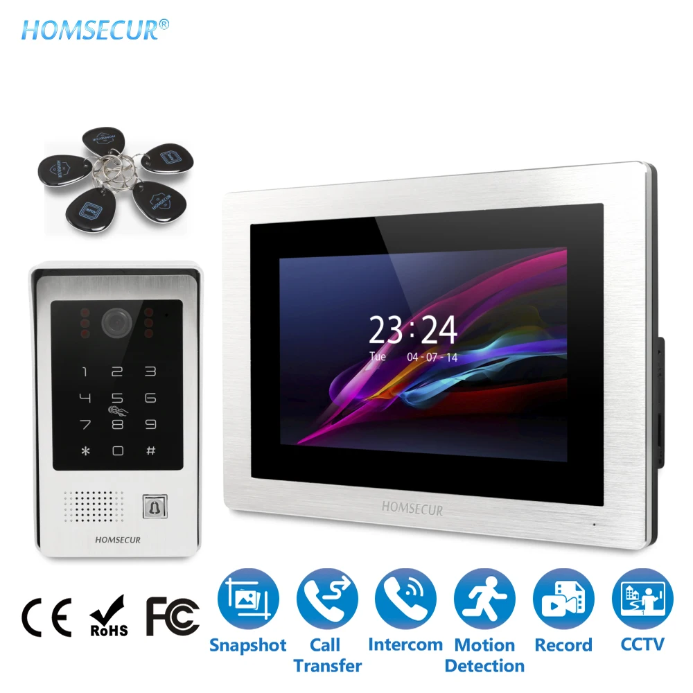 

EU Delivery HOMSECUR 7" Video&Audio Home Intercom+Recording & Snapshot for Home Security BC091+BM714-S
