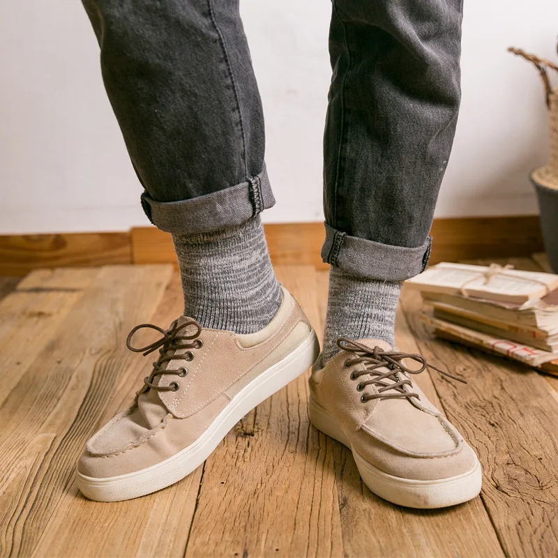 

Man Thick Line Socks Color Matching Coarse Cotton Socks Personality Men Socks National Wind SC147