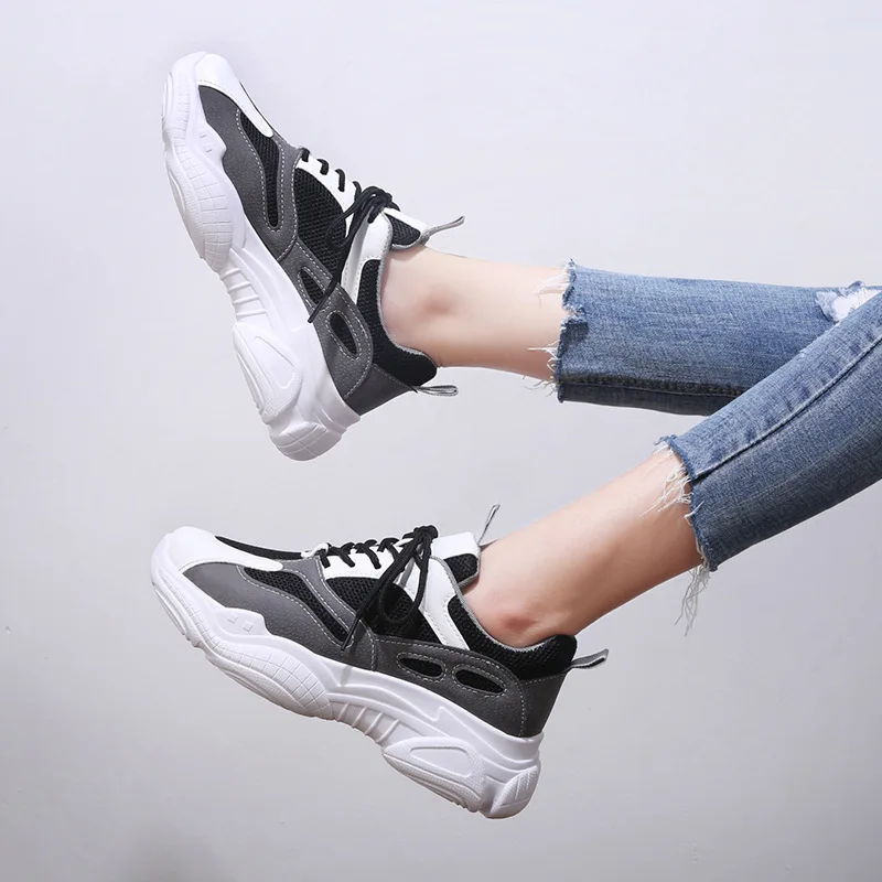 

Today Will Grab Athletic Shoes Fashion Shoes Versatile Lace-up INS Ventilation Network Red Hot Selling WOMEN'S Shoes Mesh-