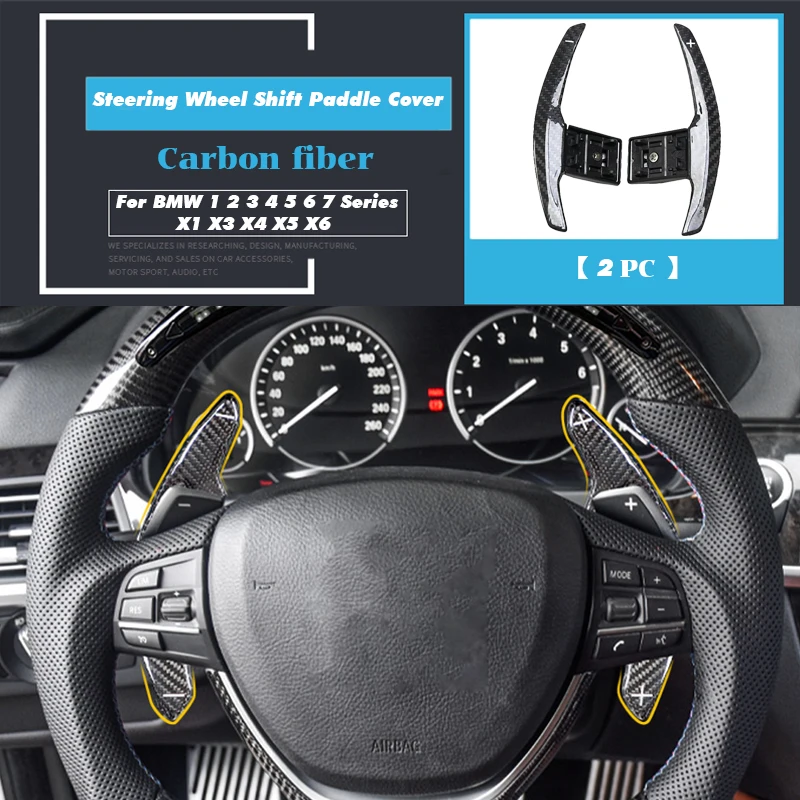 

For BMW 1 2 3 4 5 6 7 Series X1 X3 X4 X5 X6 Carbon Fiber Car Accessories Steering Wheel Shift Paddle Cover Frame Sticker Trim