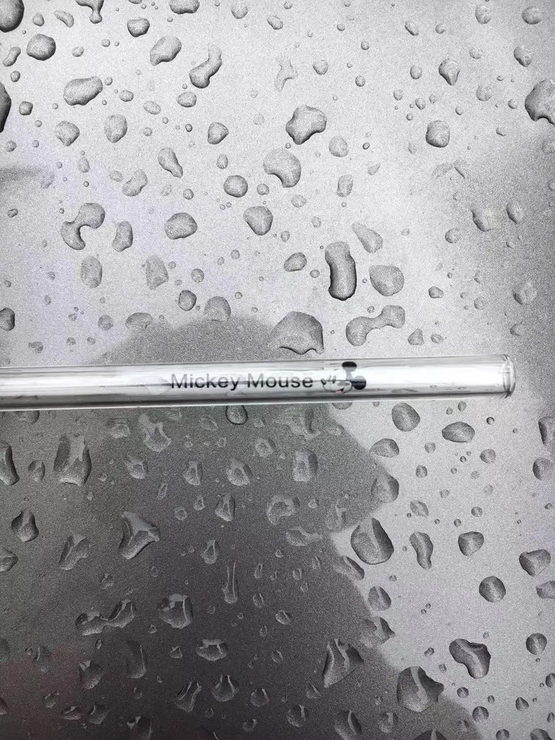Mickey 8*180 mm decal printed straight portable reusable clear glass straw drinking straw - Цвет: Mickey