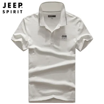 

JEEP SPIRIT Summer Polo Shirt Men Short Sleeve Business Casual Solid Color Camisa Polo Masculina Anti-shrink Plus Size M-3XL