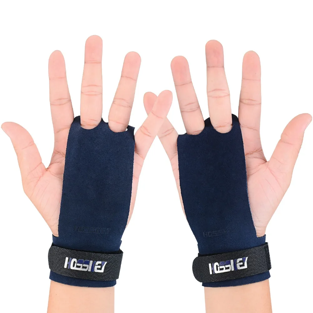 Hosskey 2 Hole Hand Grips and Gymnastics Grips Great for Cross Training, pullups, Weight Lifting, Chin ups, Training, Exercise