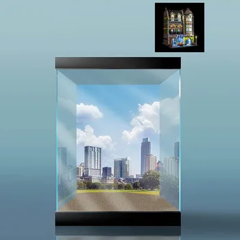

Building Block Acrylic Dustproof Display Box Show Box for Creative Street View Green Grocery Store 10185 (Display Box) -2 Lights