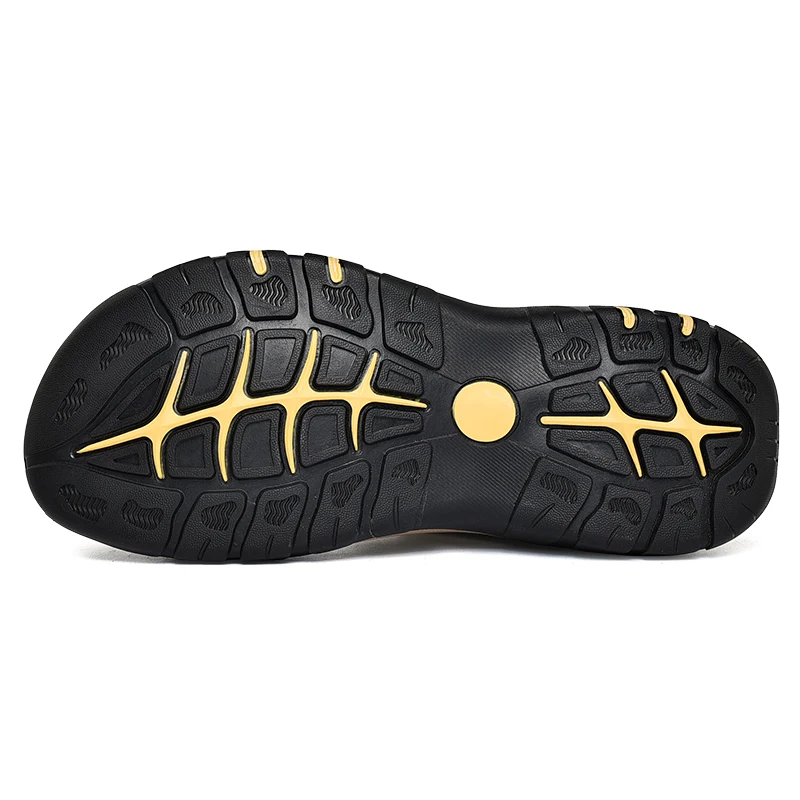 Anti-collision Men Sandals Summer Genuine Leather Sandalias Casual Slippers Men Hand-made Summer Shoes Beach Sandals Protective