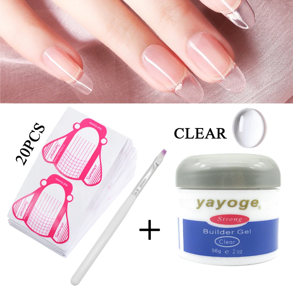 N16-Set04-Clear YAYOGE набор гелей для наращивания ногтей, 7 цветов, акриловый толстый Гель-лак для ногтей - Цвет: N16-Set04-Clear